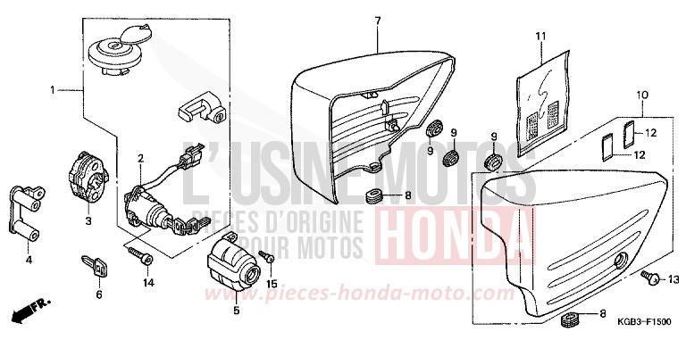 SIDE COVER for Shadow VT125C CANDY GLORY RED-U (R101) from 2000